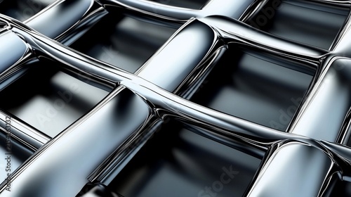 Abstract 3D Metallic Grid Background