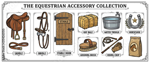 Equestrian Accessories Collection Illustration