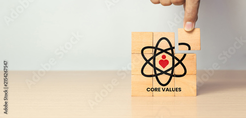 Obraz na plátně Core values, corporate values concept