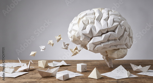 Obraz na płótnie Paper brain: chain‑of‑thought reasoning, scratchpad; agents plan before tool use.