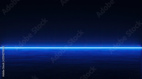 Electric blue light illuminates a dark, textured surface, creating a futuristic horizon