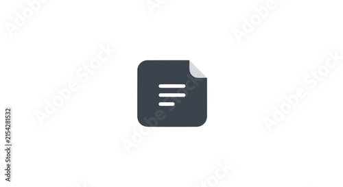 A stylized document icon representing text and information, signifying digital content or a note