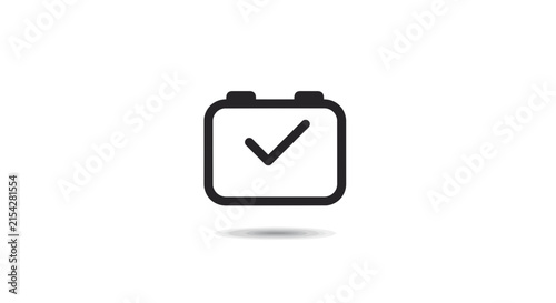 A simple icon representing a checked calendar, indicating a task or event is completed or scheduled