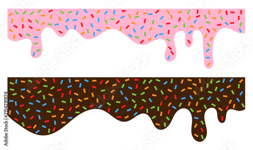 фотографія Cute icing border clipart with playful sprinkles for dessert-themed projects