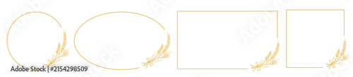 Fotografía Bakery label frame templates inspired by artisan baking and natural grain