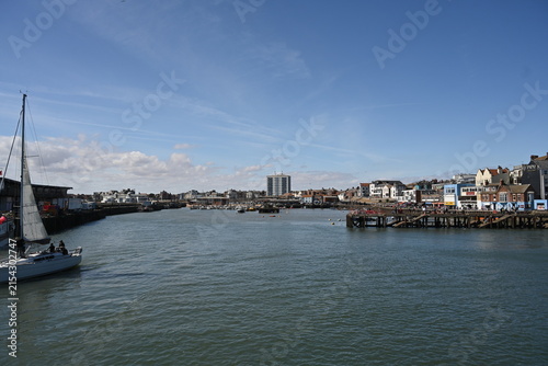 Boats coming out of bridlington marina, north sea port of bridlington Bridlington East Yorkshire 