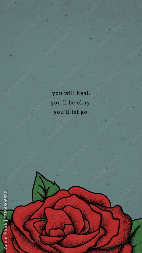 Obraz premium Healing quote Instagram story template