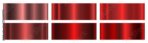 Foto A set of red metallic gradients on a white background