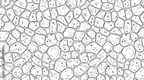 Hand Drawn Organic Pebble Seamless Pattern with Dots