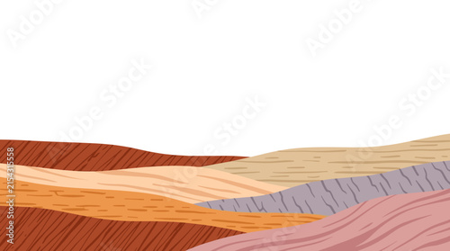 Abstract wavy lines vector landscape with textured overlapping layers in warm earth tones, perfect for modern design backgrounds and decorative