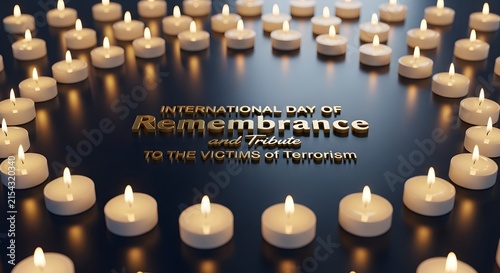 Memorial candle arrangement for remembrance and tribute to victims