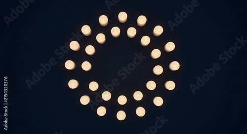 Circle of glowing candles symbolizing remembrance and unity