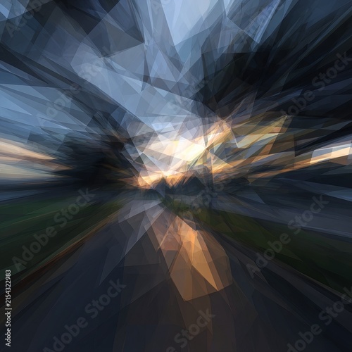 Abstract geometric blur of light and shadow creates a dynamic visual effect.