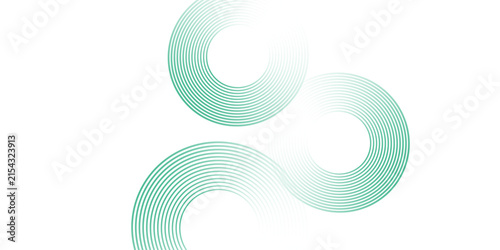 Green white abstract background overlap layer on bright space with circles effect decoration. Modern banner with lines style.