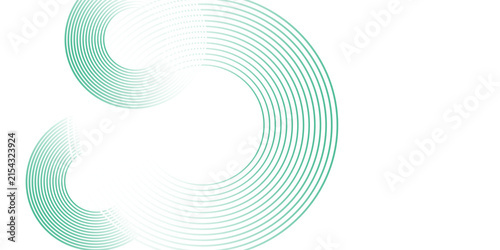 Green white abstract background overlap layer on bright space with circles effect decoration. Modern banner with lines style.