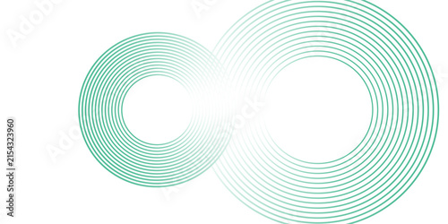 Green white abstract background overlap layer on bright space with circles effect decoration. Modern banner with lines style.
