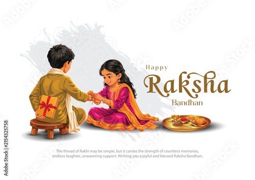 Bild auf Leinwand beautiful raksha bandhan festival greeting card India