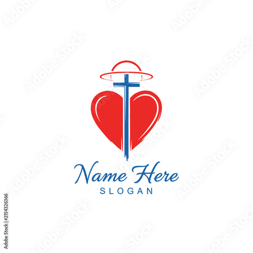 Heart logo with cross and halo symbol