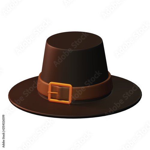 3d rendering icon Pilgrim hat