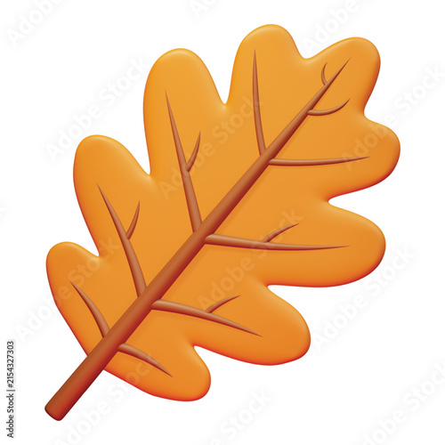 3d rendering icon Oak leaf