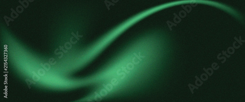 Abstract dark green gradient background with grainy noise texture and light leaks