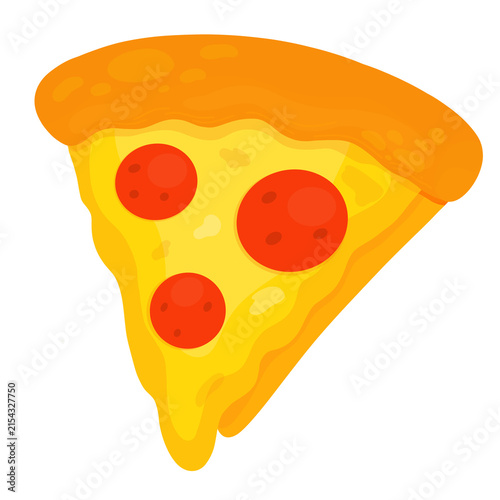 Pepperoni Pizza Slice with Melted Cheese