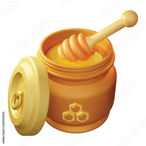 3d rendering icon Honey jar