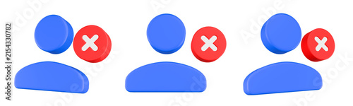 Cuadro en lienzo user cancel icon 3d rendering
