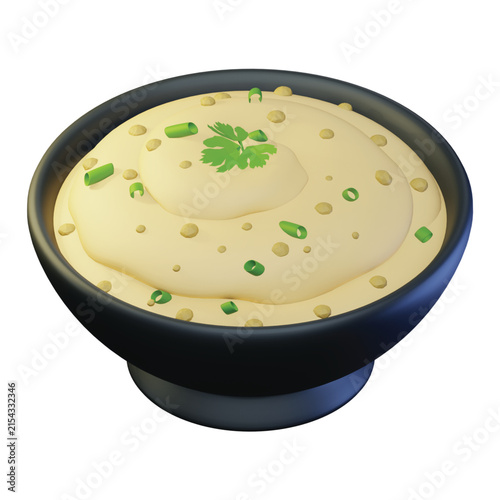 3d rendering icon Mashed potatoes