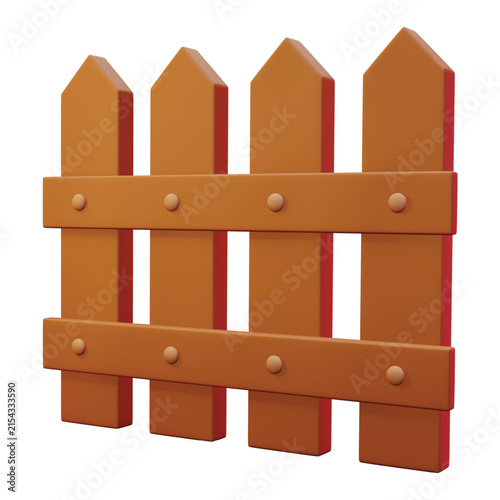 3d rendering icon Fence gate