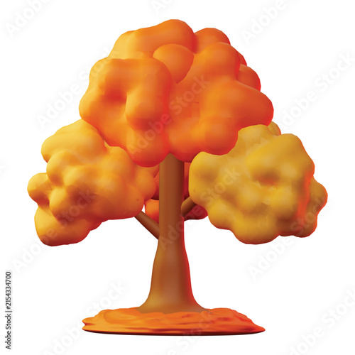 3d rendering icon Fall tree