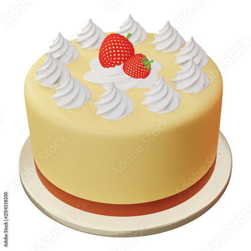 3d rendering icon Cheese cake