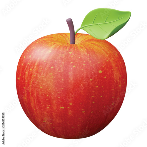 3d rendering icon Apple fruit