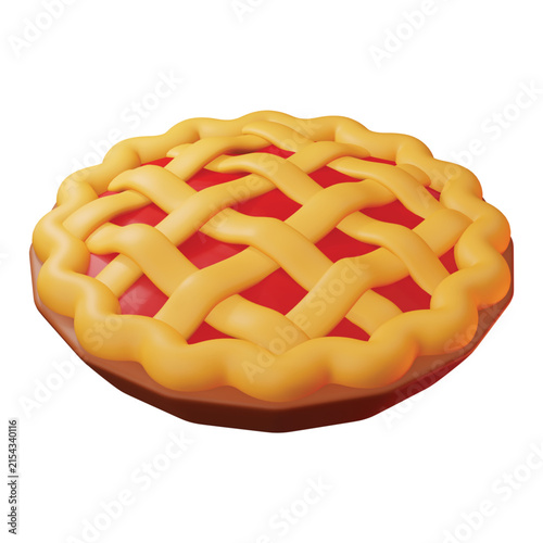 3d rendering icon Apple pie