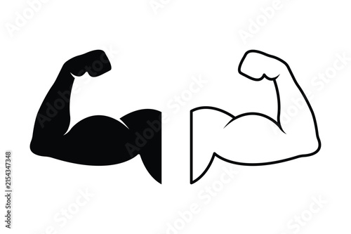 Canvastavla Vector illustration of a muscular arm flexing, showing strength and power