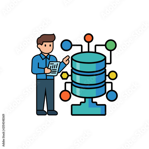 Man explaining data management and business intelligence