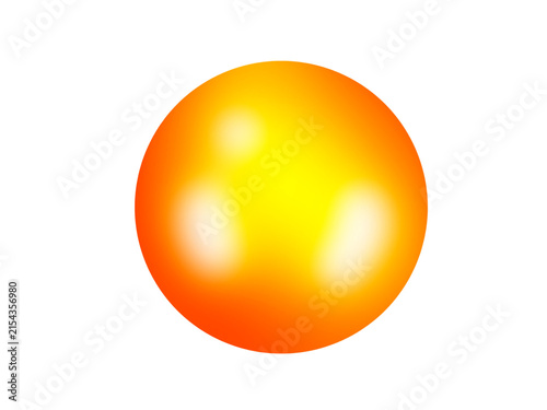 A model of a sphere, an egg yolk separated from the egg white on a transparent background, an illustration used as an element in graphic design.