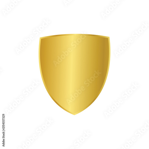 golden shield isolated on white background