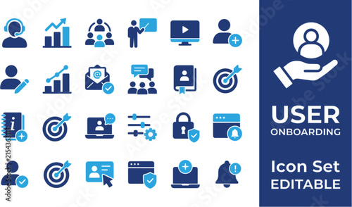  User onboarding flat glyph icon set for human resources profile setup interface website design and mobile application navigation