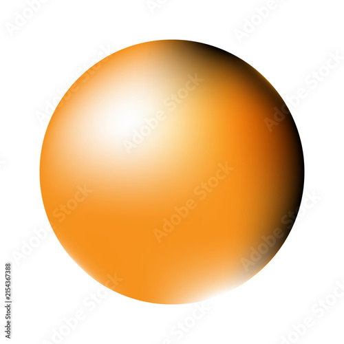 Golden orange gradient sphere featuring smooth rounded edges with soft highlights and deep shadows created as a professional vector graphic element presented on transparent background