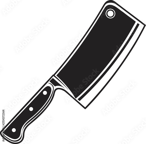 Bild auf Leinwand Black and white meat cleaver icon vector illustration for professional kitchen branding