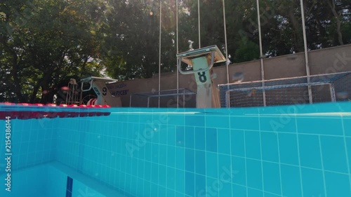 Split View Outdoor Pool Starting Blocks Number 8 and 9