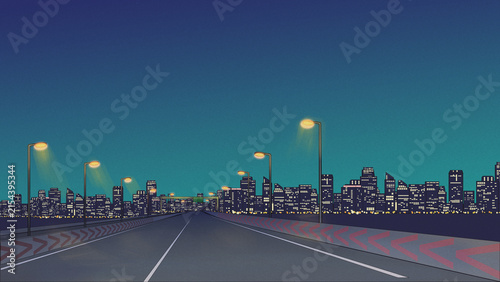 夜の高速道路