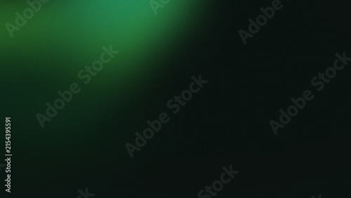 Abstract background featuring a soft gradient transition from deep dark black to a vibrant emerald green light glow for artistic design