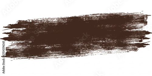 Фотография A dark brown, textured brush stroke, resembling a paint splash or stain, stretches across a plain background, conveying a sense of raw, artistic expression or perhaps a natural element
