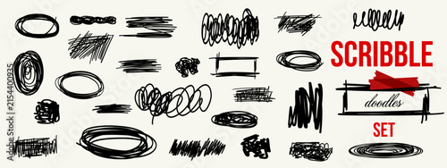 Textured brush strokes and scribble elements with hand drawn pen marks, featuring pencil sketches, marker highlights, rectangles, scratches, charcoal traces.