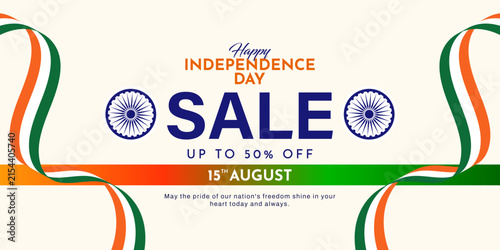 Happy Independence Day Sale Promotional Banner Background Vector Template
