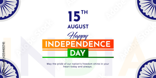 Happy Independence Day 15th August India Celebration Banner Design