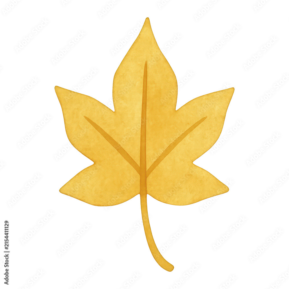 Fototapeta premium PNG Yellow maple leaf illustration.