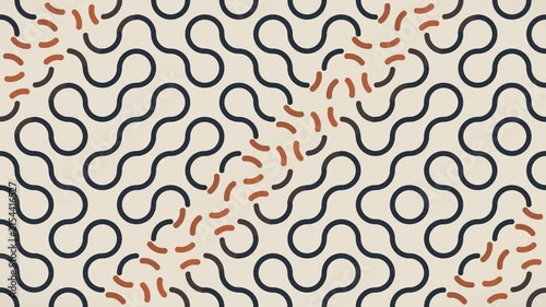 Truchet tile maze pattern rebuilding itself, seamless loop background